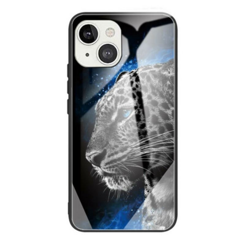 Coque iPhone 13 Mini Verre Trempé Face de Félin