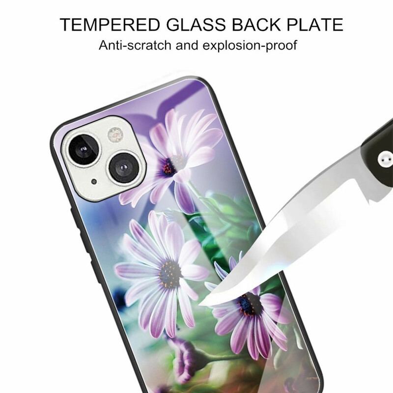 Coque iPhone 13 Mini Verre Trempé Fleurs Réalistes