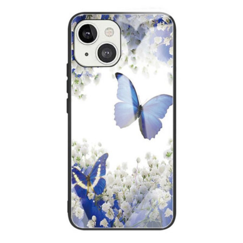 Coque iPhone 13 Mini Verre Trempé Papillons Design