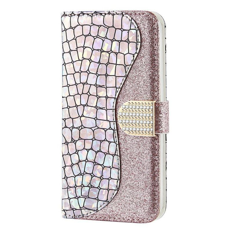 Housse iPhone 13 Mini Croco Diamants