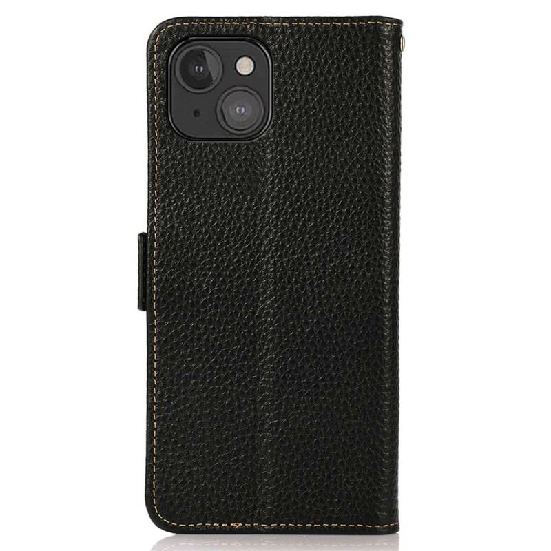 Housse iPhone 13 Mini Cuir Litchi KHAZNEH