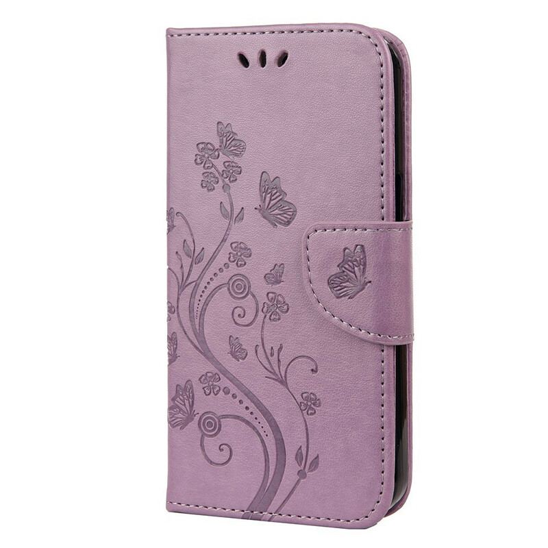 Housse iPhone 13 Mini Florale à Lanière