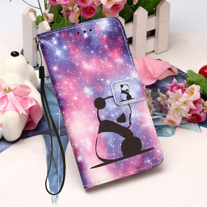 Housse iPhone 13 Mini Panda Galaxie