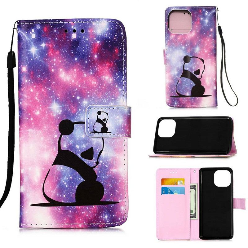 Housse iPhone 13 Mini Panda Galaxie