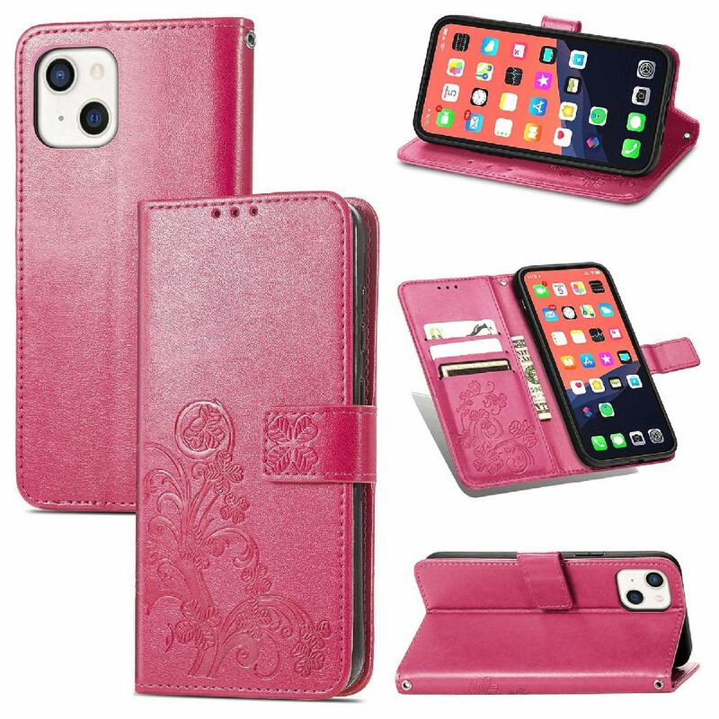 Housse iPhone 13 Mini Papillons et Fleurs à Lanière