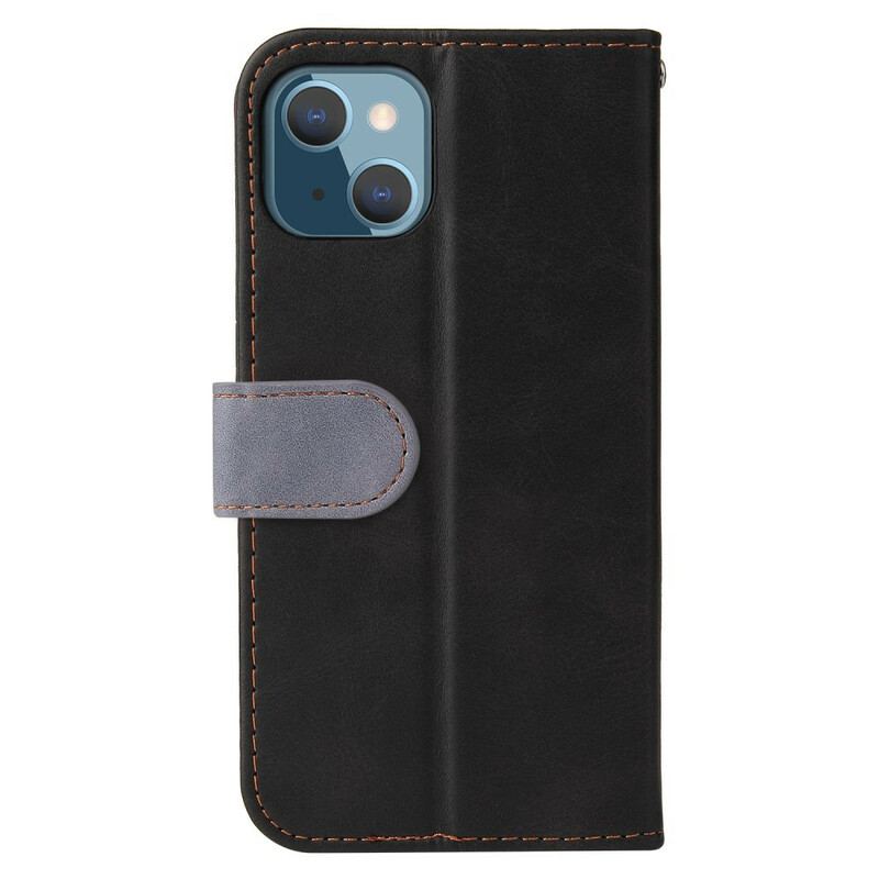 Housse iPhone 13 Mini Simili Cuir Bicolore