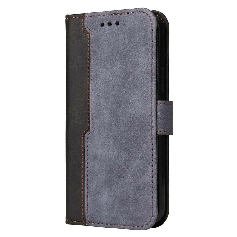 Housse iPhone 13 Mini Simili Cuir Bicolore