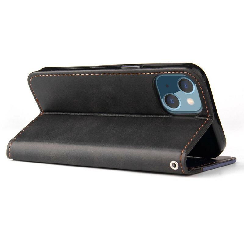 Housse iPhone 13 Mini Simili Cuir Bicolore