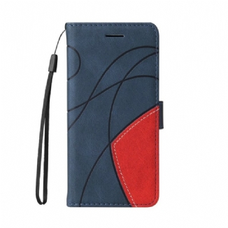 Housse iPhone 13 Mini Simili Cuir Bicolore Signature