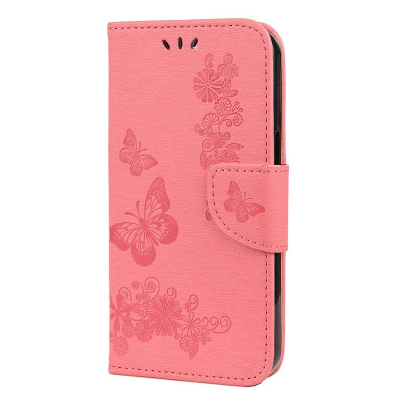 Housse iPhone 13 Mini Splendides Papillons à Lanière