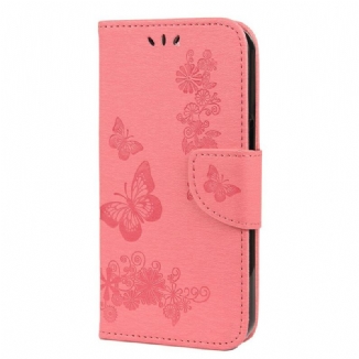 Housse iPhone 13 Mini Splendides Papillons à Lanière