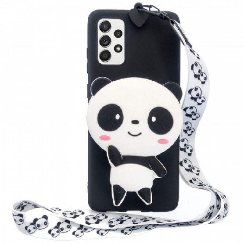 Coque Samsung Galaxy A33 5D Panda 3D avec lanière Mousqueton