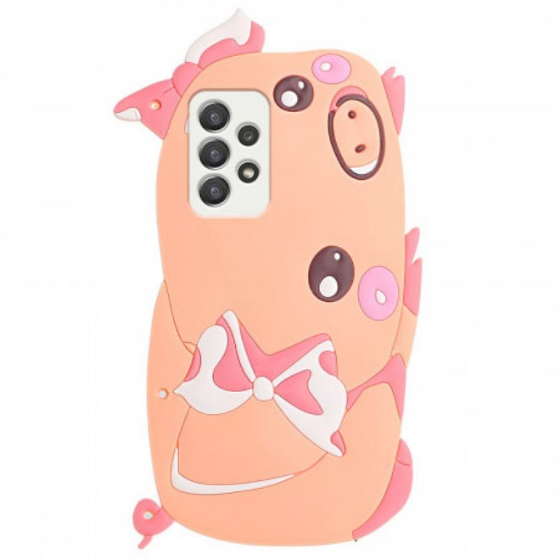 Coque Samsung Galaxy A33 5G Cochon 3D à Lanière