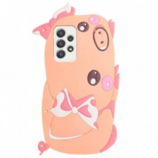 Coque Samsung Galaxy A33 5G Cochon 3D à Lanière