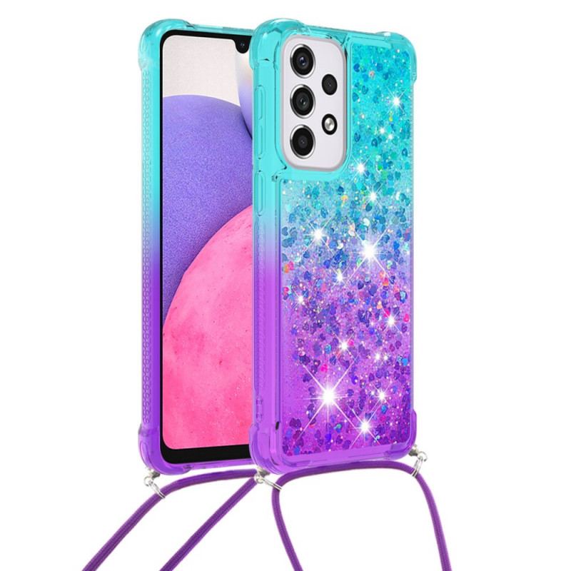 Coque Samsung Galaxy A33 5G à Cordon Silicone Paillettes