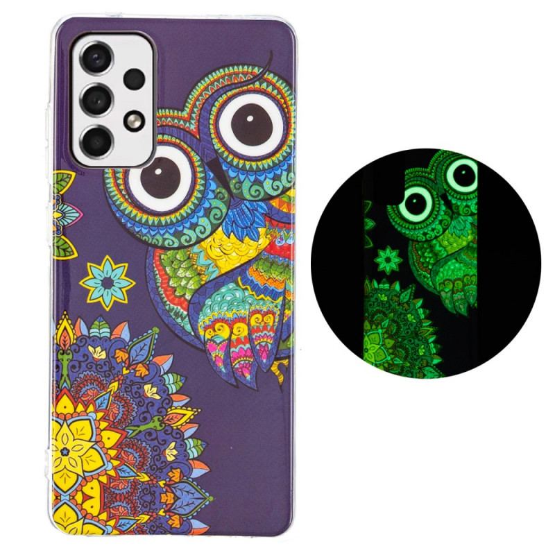 Coque Samsung Galaxy A33 5G Hibou Mandala Fluorescente