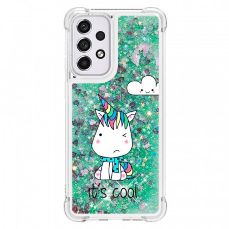 Coque Samsung Galaxy A33 5G Licorne Paillettes