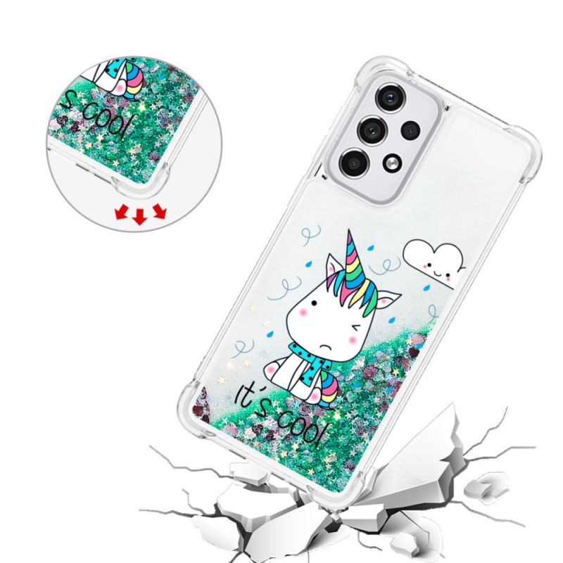 Coque Samsung Galaxy A33 5G Licorne Paillettes