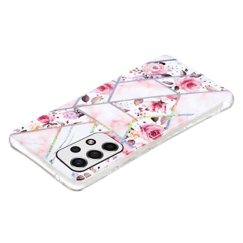 Coque Samsung Galaxy A33 5G Marbrée Fleurs