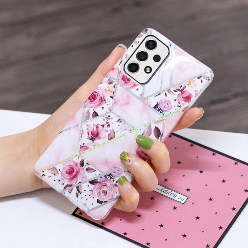 Coque Samsung Galaxy A33 5G Marbrée Fleurs