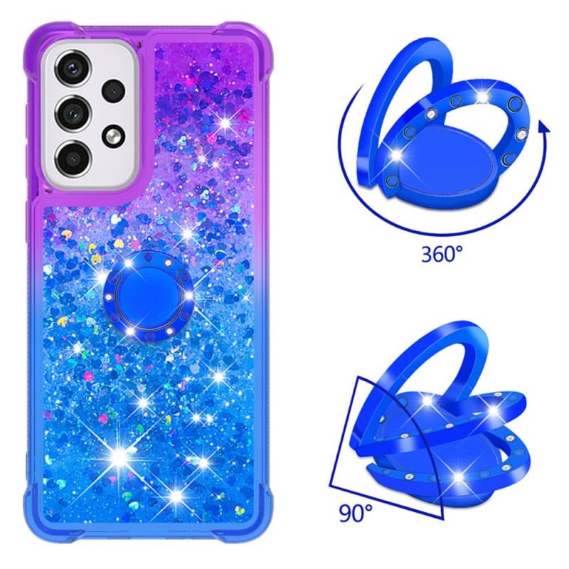 Coque Samsung Galaxy A33 5G Paillettes Anneau-Support