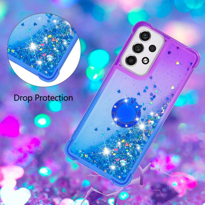 Coque Samsung Galaxy A33 5G Paillettes Anneau-Support