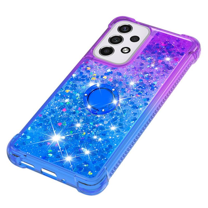 Coque Samsung Galaxy A33 5G Paillettes Anneau-Support