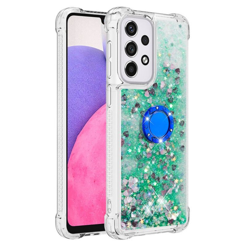 Coque Samsung Galaxy A33 5G Paillettes avec Anneau-Support