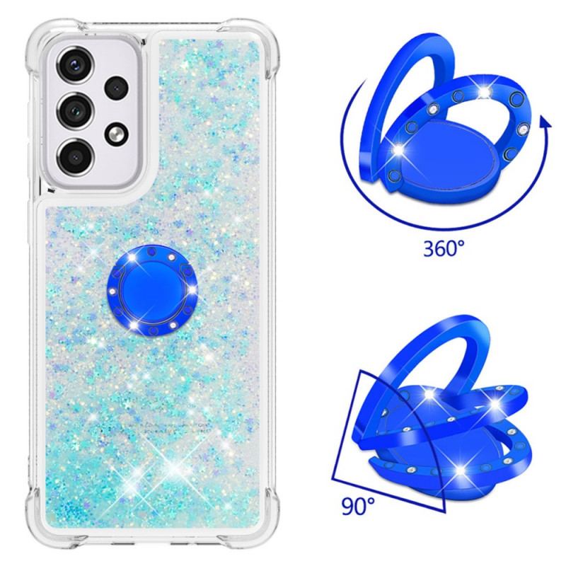 Coque Samsung Galaxy A33 5G Paillettes avec Anneau-Support