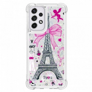 Coque Samsung Galaxy A33 5G La Tour Eiffel Paillettes
