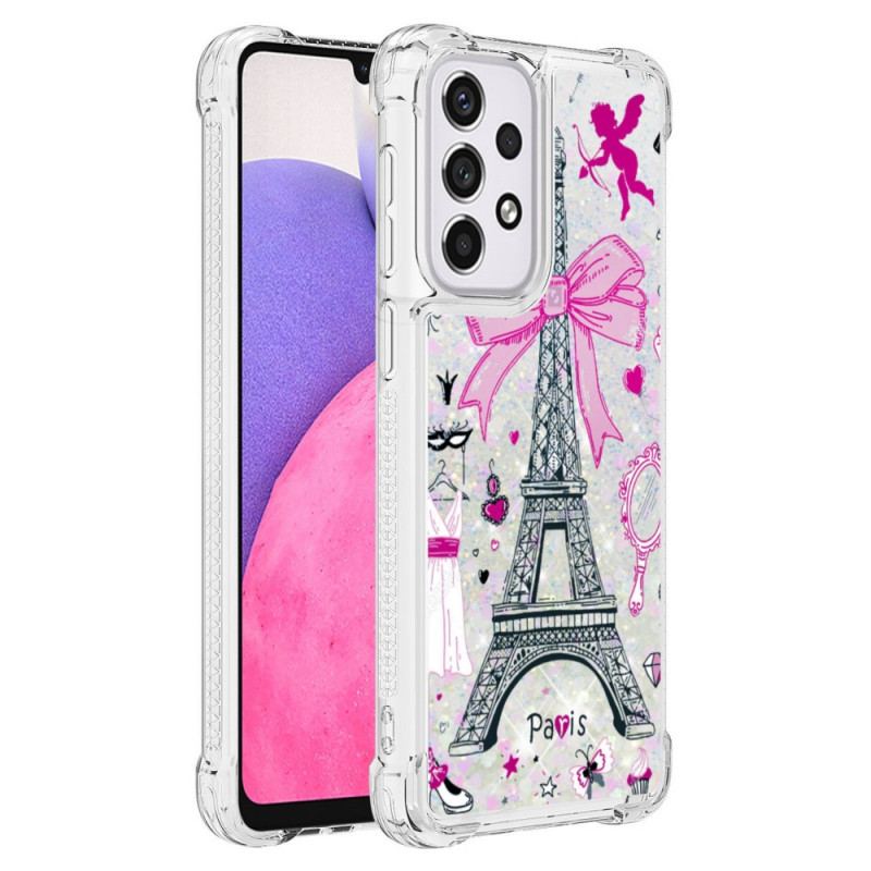 Coque Samsung Galaxy A33 5G La Tour Eiffel Paillettes