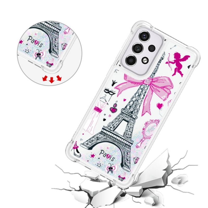 Coque Samsung Galaxy A33 5G La Tour Eiffel Paillettes