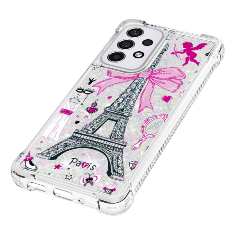 Coque Samsung Galaxy A33 5G La Tour Eiffel Paillettes