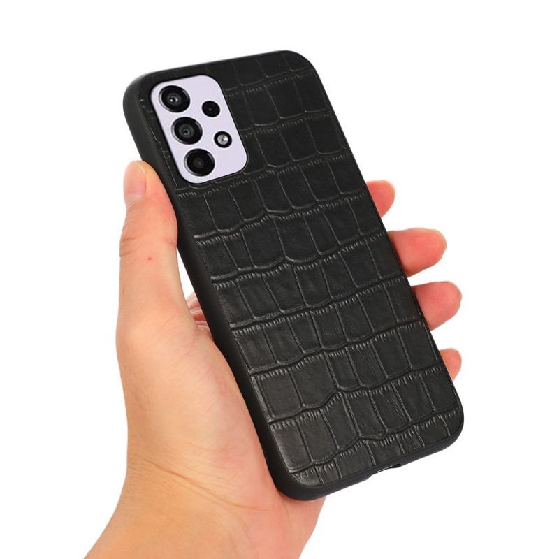 Coque Samsung Galaxy A33 5G Véritable Cuir Texture Crocodile