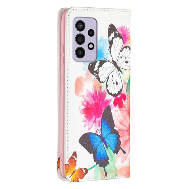 Flip Cover Samsung Galaxy A33 5G Papillons Colorés