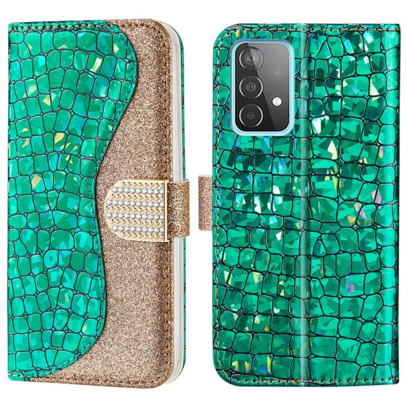 Housse Samsung Galaxy A33 5G Croco Diamants