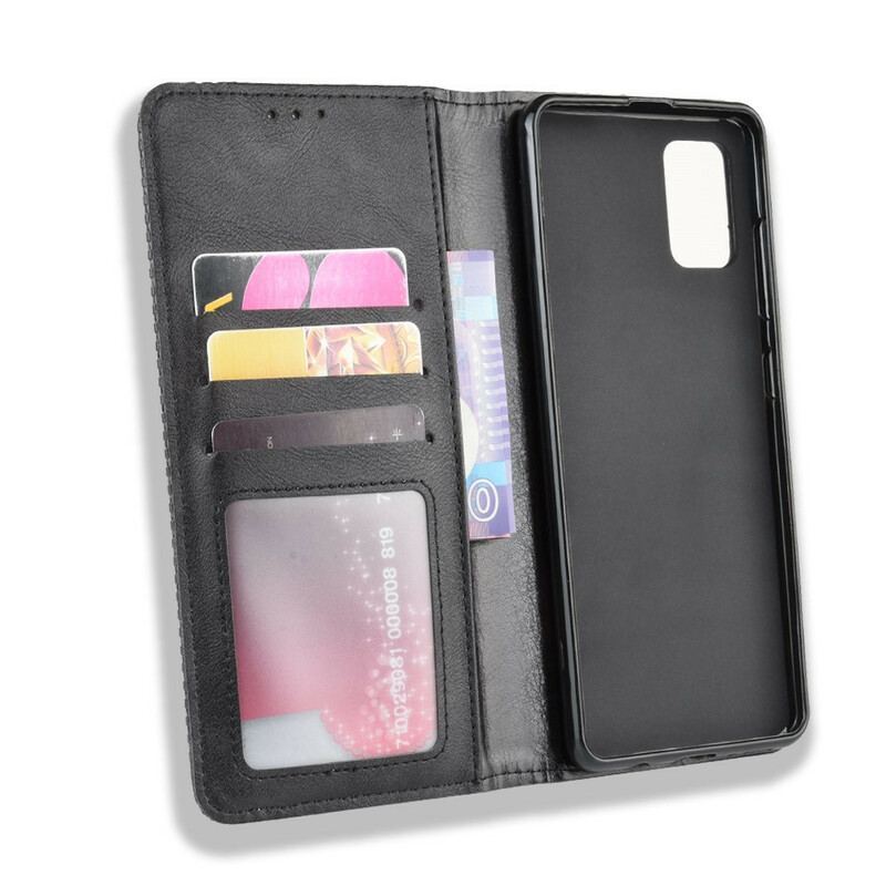 Flip Cover Samsung Galaxy S20 Ultra Effet Cuir Vintage Stylisé