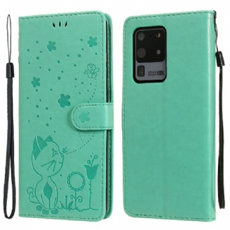 Housse Samsung Galaxy S20 Ultra Chat et Abeille à Lanière