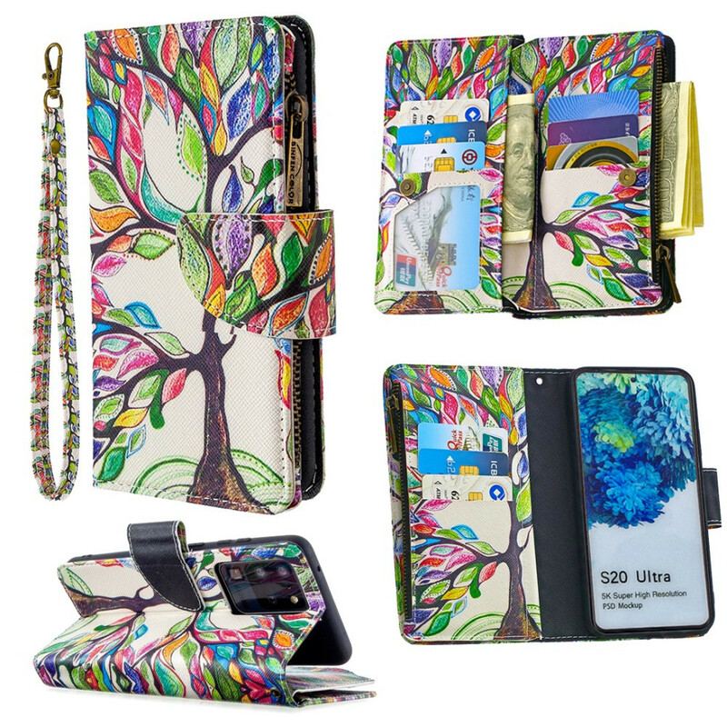 Housse Samsung Galaxy S20 Ultra Poche Zippée Arbre