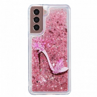 Coque Samsung Galaxy S22 5G Escarpin Paillettes