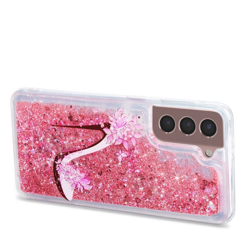 Coque Samsung Galaxy S22 5G Escarpin Paillettes