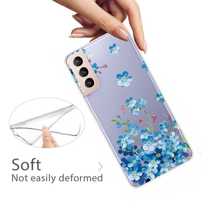 Coque Samsung Galaxy S22 5G Fleurs Bleues