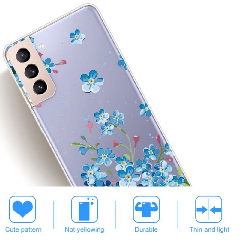 Coque Samsung Galaxy S22 5G Fleurs Bleues