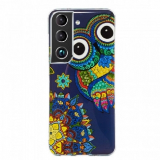 Coque Samsung Galaxy S22 5G Hibou Mandala Fluorescente