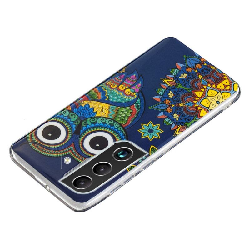 Coque Samsung Galaxy S22 5G Hibou Mandala Fluorescente