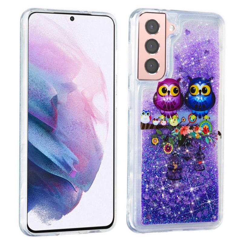 Coque Samsung Galaxy S22 5G Hiboux Paillettes