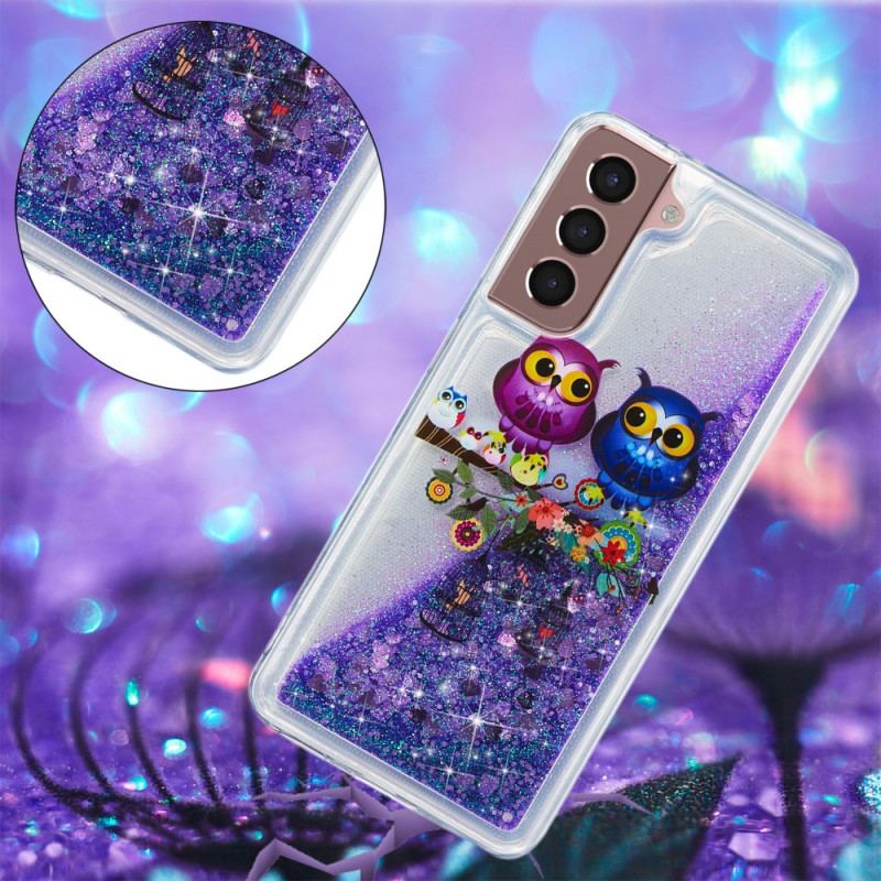 Coque Samsung Galaxy S22 5G Hiboux Paillettes