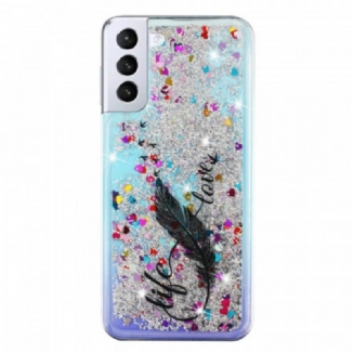 Coque Samsung Galaxy S22 5G Life & Love Paillettes