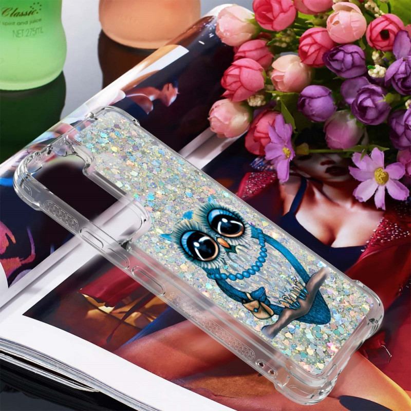 Coque Samsung Galaxy S22 5G Miss Hibou Paillettes