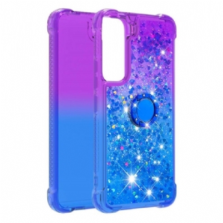 Coque Samsung Galaxy S22 5G Paillettes Anneau-Support